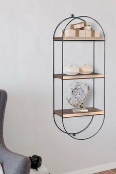 Fullreyon Dekoratif 3 Raflı Siyah 82,5x31x16 cm Metal Duvar Rafı