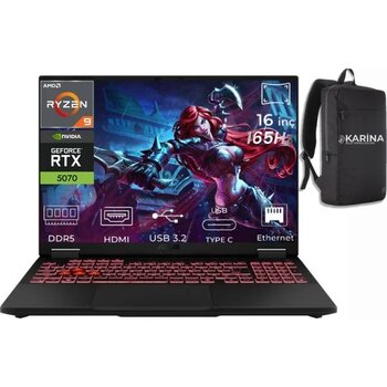 Asus Tuf Gaming A16 Ryzen 9 8940HX FA608PP-QT031-27 32GB 2tb RTX5070 8gb W11PRO 16" Wqxga Gaming Laptop - 2 TB - 32 GB