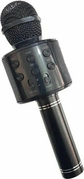 Bluetooth USB SD Kart AUX Girişli Siyah Karaoke Mikrofon