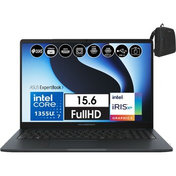 Asus Expertbook B1 B1503CVA Intel Core I7-1355U 32GB Ddr5 256GB SSD Windows 11 Pro 15.6 Fhd Intel Irıs Xe Graphic Taşınabilir Bilgisayar WI716G512B...