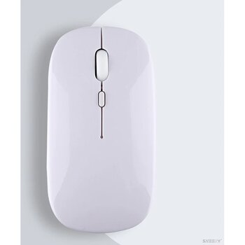 Huawei Uyumlu Tablet Şarj Edilebilir Sessiz Mouse Bluetooth + 2.4hz Wifi Beyaz