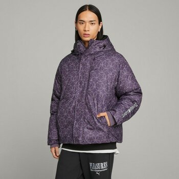 Puma x Pleasures Puffer Jacket Purple Ch Kadın Mor Ceket 62087574 - L