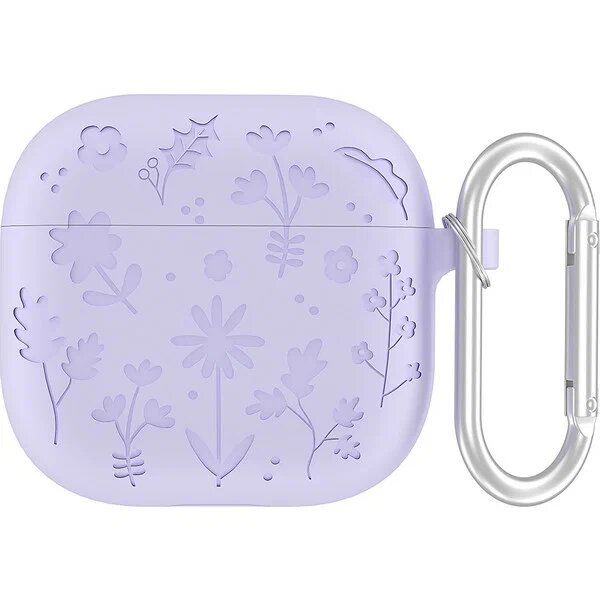 GXG Düz Renk Silikon Için Airpods 3 Nesil Kanca ile Mor Airpods 3 Nesil Uyumlu Silikon Bluetooth Kulaklık Kılıfı