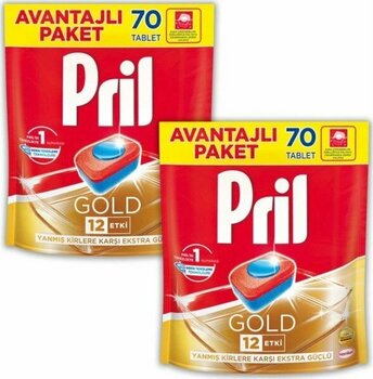 Pril 2 x 70 Tablet Pril Gold 140 Yıkama Tablet Doypack