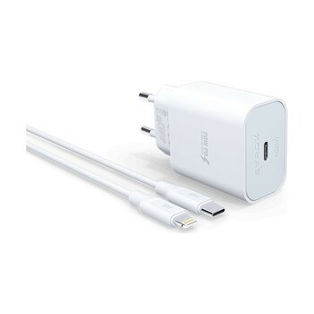 iPhone 11 Uyumlu Hızlı Şarj Aleti 20W Usb-C Güç Adaptörü Adaptör+Kablo Set Halinde - Beyaz