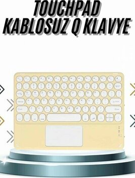 MiraLive Android ve Ios Uyumlu Bluetooth Klavye Touchpad Slim Kablosuz Wifi Q Klavye - Renkli - 1