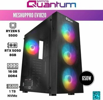 Quantum Gaming Meshuppro EV1820 Ryzen 5 5500 16GB Ddr4 1tb Nvme RTX5050 8gb Masaüstü Oyun Bilgisayarı - FreeDos