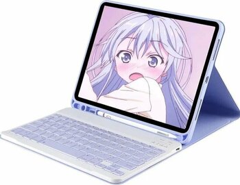 Ipad Pro 12.9 (2024) Kılıf Kc01 Smart Klavyeli Tablet Kılıfı - Lila-(5796)