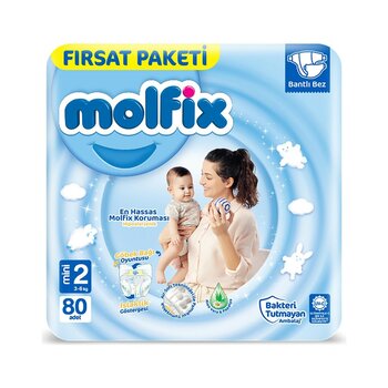Molfix 3D 2 Numara Bebek Bezi 80 Adet