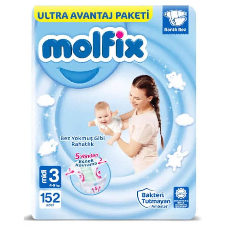 Molfix 3 Numara Bebek Bezi 152’li