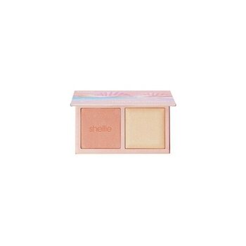 Benefit Twinkle Beach Blush & Highlighter-Mini Boy Işıltılı Parlak Bitişli Allık&Aydınlatıcı Yüz Paleti