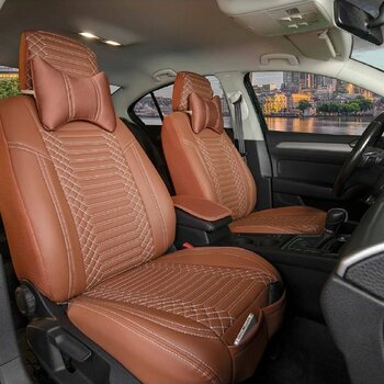 Stil Toyota Corolla Yeni Lüks Deri Oto Koltuk Kılıfı Ön/arka Set Exclusıve Tarçın