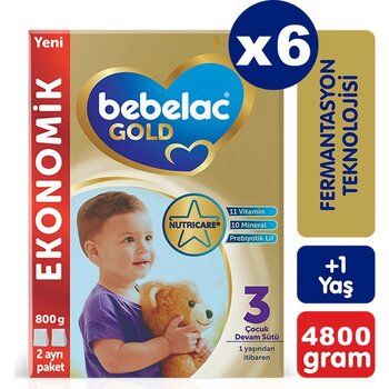 Bebelac Gold 3 Devam Sütü 800 gr x 6 Adet