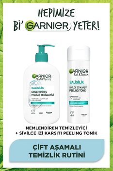 Garnier Salisilik Nemlendiren Temizleyici&Gözenek Sıkılaştırıcı Peeling Tonik 250ML (Niasinamid,Seramid,Kil)