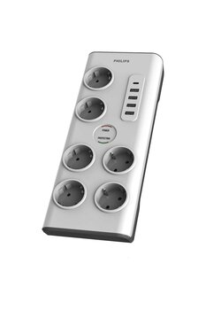 Philips SPN7060WA/62 6'lı Akım Korumalı & 5 USB Girişli Prız 900J 2 M 1 x Type C - 4 x Type A SPN706
