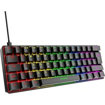 Silabor T60 Siyah Kırmızı Switch Rgb Klavye Kablolu Gaming Oyuncu Klavyesi - Şeffaf