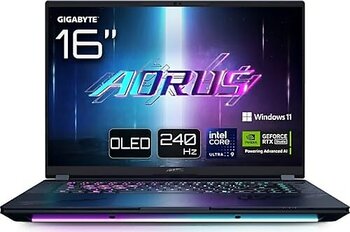 GIGABYTE AORUS MASTER 16 BYH Gaming Notebook, 16 OLED WQXGA (2560x1600) 240Hz, Intel Core Ultra 9 275HX, NVIDIA GeForce RTX 5080 16GB GDDR7 175W, 32GB RAM, 1TB SSD, Windows 11 Pro, İngilizce Klavye
