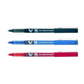 Pilot V5 Iğne Uçlu Roller Kalem 0.5 12'li Paket Siyah