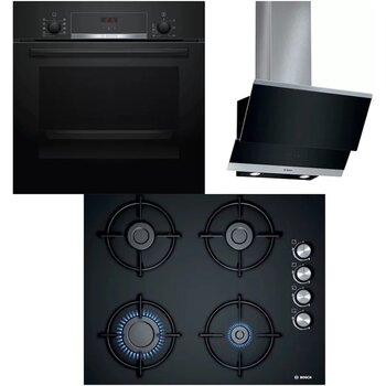 Bosch Hbf514bb0t - Pop6c6010o - Dwk065g60t Siyah Ankastre Set