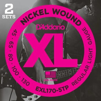 D'Addario EXL170-5TP Long Scale Nikel Kaplı Çelik 2 Set Bas Gitar Teli