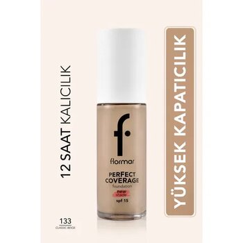 Flormar Perfect Coverage 133 Classic Beige Yoğun Kapatıcı Su Bazlı Fondöten