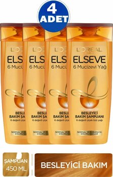ELSEVE L'oréal Paris 6 Mucizevi Yağ Besleyici Bakım Şampuanı 450 Ml 4 Adet