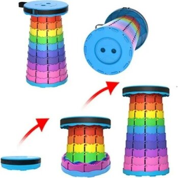 Portatif Katlanabilir Taşınabilir Kademeli Tabure Teleskopik Renkli Tabure