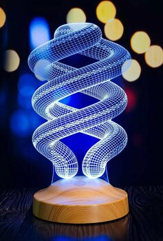 Sevgi Lambası Spiral Şeklinde Gece Lambası, Helezon 3d Led Lamba
