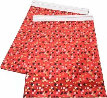 Ağzı Bantlı Metalize Kırmızı Üzeri Renkli 35x50 cm Hediye Paketi