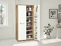 Evistro Kiler Dolabı 2 Kapaklı 90 Derece Açılır Kapak Çok Amaçlı Mutfak Dolabı Beyaz-Atlantik Çam