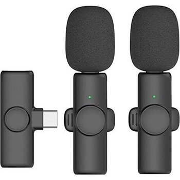 K-Yonlineticaret Kablosuz Yaka Mikrofonu Typ-C 2’li Mini Mikrofon