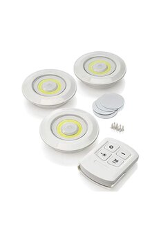 9a Nanopro 3 Lü Kumandalı Yapışkanlı Kablosuz Pilli Led Spot Lamba Işıldak 313040