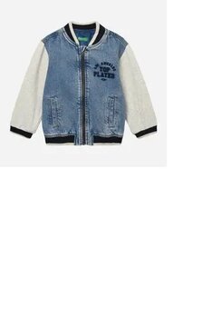 Benetton Erkek Çocuk Denim Bomber Ceket 1-6 Yaş Mavi