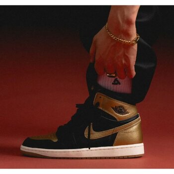 Nike Jordan 1 High Black Metallic Gold DZ5485-071 - 43