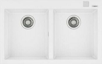 Teka Forsquare 790 TG Çift Hazneli Artic White Granit Eviye