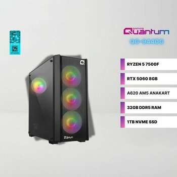 Quantum Gaming QY1610 Amd Ryzen 5 7500F 32GB Ddr5 1tb Nvme Rtx 5060 8gb Freedos Gaming Masaüstü Bilgisayar