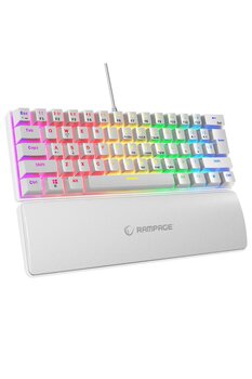 Rampage Plower Mini Oyuncu Klavyesi Mekanik Klavye Bilek Destekli Blue Switch Gaming Klavye Oyuncu Klvye