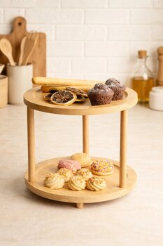 KaiHome Ahşap Döner Stand 2 Katlı Sunumluk/düzenleyici