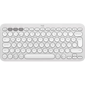 Kaia Life Logıtech K380S, Pebble Keys 2,  Beyaz, 920-011860, Bluetooth, Türkçe, Q, Multimedya, Mini Klavye