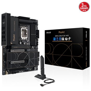 ASUS PROART Z890-CREATOR WIFI  Intel LGA1851 Z890 DDR5 9066+MHz(OC) ATX Gaming (Oyuncu) Anakart