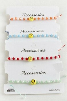 Zero Land Storozal Emoji Inci Kristal Makrome Ip Bileklik - Turuncu - 1