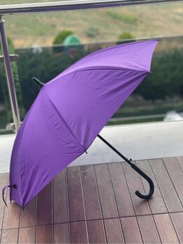 Sunlife 8 Telli Otomatik Fiberglass Baston Mor Yağmur Şemsiyesi