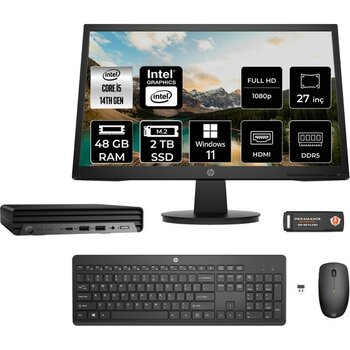 HP Pro Mini 400 G9 i5 14500T 48GB RAM 2TB SSD 27" FHD Win11 Pro 937R4EAMNT409 Mini PC + Per4 USB - Windows 11 Pro