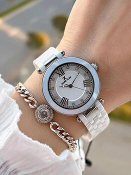 Daniel Klein Seramik Kordon Taşlı Kadran 2 Yıl Garantili 3 Atm Kadın Kol Saati+Bileklik Hediyeli SM1