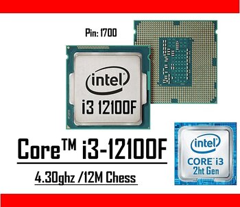 Intel® Core™ i3 12100F 4.30 Ghz 12mb Cache Lga 1700p Tray Masaüstü Bilgisayar İşlemci Sıfır