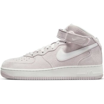 Nike Air Force 1 '07 Mid Qs Leather  Sneaker  Deri Yüksek Bilek Günlük Spor Ayakkabı Beyaz Pembe - Pembe - Beyaz - 43