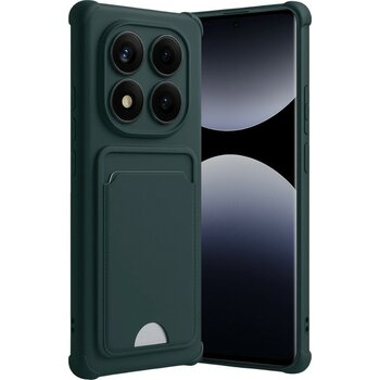 Xiaomi Redmi Note 14 Pro 5g Kılıf Kartlıklı Soft Silikon Azn-Kelvin - Yeşil