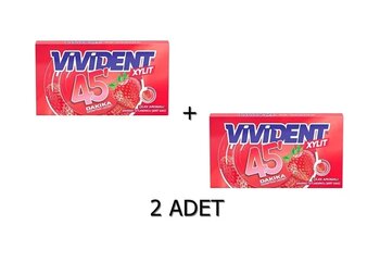 Vivident 45 Dakika Çilek Aromalı Şekersiz-Tatlandırıcılı Şerit Sakız 26G (2 Adet)