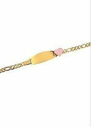 Çocuk Kalp Detaylı Çelik Bileklik 8814 Altın