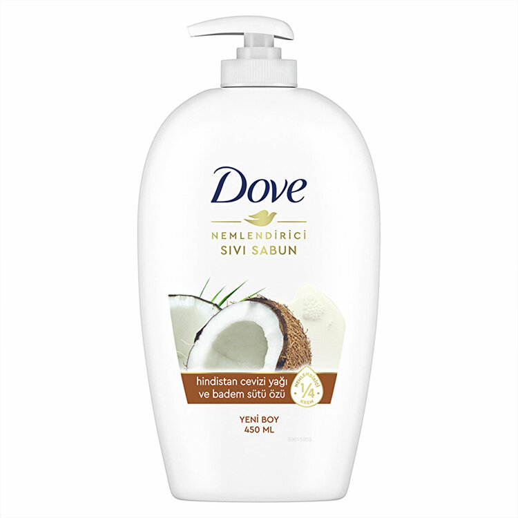 Dove Hindistan Cevizi Yağı Ve Badem Sütü Özü Nemlendirici Sıvı Sabun 450 Ml